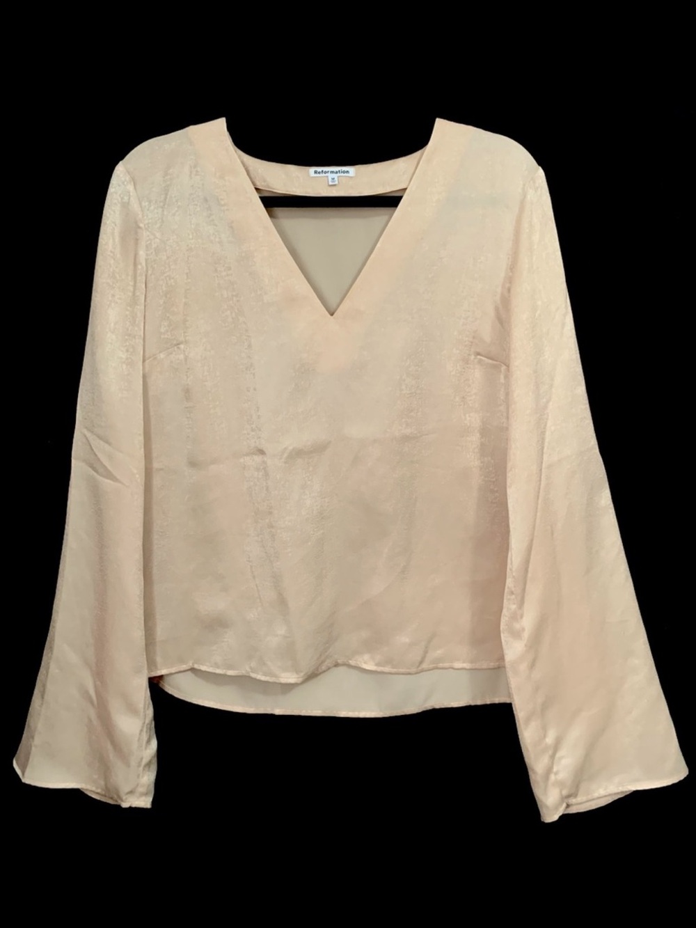 Reformation Long Sleeves V-Neck Blouse
